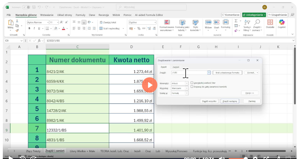 Etap 2: Excel i SQL